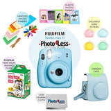 Fujifilm Instax Mini 11 Instant Camera + Instax Mini Twin Pack Film + Hanging Frames + Plastic Frames + Case + Close Up Filters - All Inclusive Bundle! (Sky Blue)