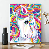 DIY 5D Diamond Painting Unicorn by Number Kits, Painting Full Drill Rhinestone Crystal Pictures Arts Craft for Home Wall Decor Gift (#01)