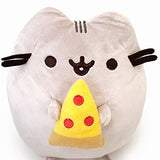 GUND Pusheen Snackables Pizza Cat Plush Stuffed Animal, Gray, 9.5"