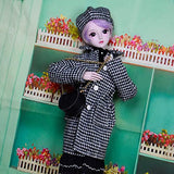 Proudoll 1/3 BJD Doll 60cm 24Inches Ball Jointed SD Dolls Move Joints Action Figures Freya + Beret + Wig + Coat + Dress + Crossbody Bag + Boots