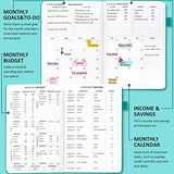 JUBTIC Budget Planner & Monthly Bill Organizer – 12 Month Undated Budget Book for 2022 Finance Planner Journal Expense Tracker Notebook Financial Planner for Home Office Work A5 Size Turquoise