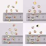 120Pcs Shapes Glass Crystals AB Rhinestone Diamonds For Nail Art Mix 12 Style 3D Decorations Stones Gems Gold bordered Charms Set
