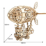 Rolife Build Your Own 3D Wooden Assembly Puzzle Wood Craft Kit Airship Model Gifts for Kids and Adults