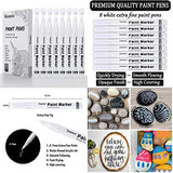 White Paint Pen, 8 Pack 0.7mm White Acrylic Paint Pens Quick-drying Permanent Marker for Rock Plastic Leather Fabric Wood Glass Metal Stone Ceramic Canvas Marker Extra Fine Point Opaque Ink