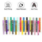 Acrylic Paint Pens 24 Colors Water Based Marker Pens for Rocks Painting, Canvas, Wood, Glass, Plastic, Metal, Ceramic, Fabric, Mug, DIY, Card, Photo Album, School Project (2-3mm Medium Tip)
