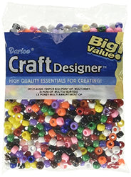 Darice Pony Beads 6-millimeter-by-9-millimeter, 720-Pack, Opaque Multi