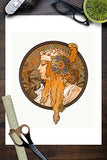 Byzantine Heads - Blond Vintage Poster (artist: Mucha, Alphonse) France c. 1897 (9x12 Art Print, Wall Decor Travel Poster)