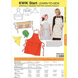 Kwik Sew K3480 Aprons and Scarf Sewing Pattern, Size S-M-L-XL