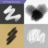 HA SHI Soft Chalk Long Pastels for Professional Artist, Square Non Toxic Art Supplies, Dry Pastels Set (Long Pastels WT 6 sticks)