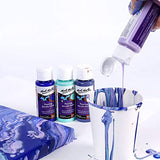 Mont Marte Premium Pouring Acrylic Paint, Ethereal, 4pc Set, 2oz (60ml) Bottles, Pre-Mixed Acrylic Paint, Suitable for a Variety of Surfaces Including Stretched Canvas, Wood, MDF and Air Drying Clay.