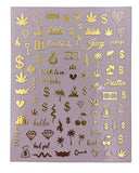 Impressed Authentic 5 Sheets Luxury Nail Art Stickers 500+ Gold Customized Nail Decals for Fake Nail Design and Salon Nails Accessories