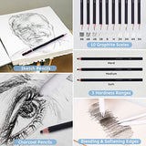Drawing Set Sketching Kit 53 Pack, Pro Art Sketch Supplies with 50 Sheets Sketch & 12 Sheets Coloring Book, Include Watercolor, Metallic, Sketch, Charcoal, Colored Pencil, for Artists Adults Beginners