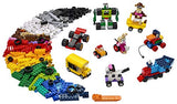 LEGO Classic Bricks and Wheels 11014 Building Kit; Includes a Toy car, Train, Bus, Robot, Skateboarding Zebra, Race car, Bunny in a Wheelchair, and Much More, New 2021 (653 Pieces)