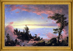 Art Oyster Frederic Edwin Church Above The Clouds at Sunrise - 18.05" x 27.05" Premium Canvas Print with Gold Frame