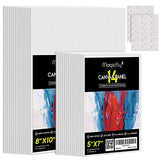 Magicfly Painting Canvas Panels, 5x7", 8x10", Set of 28 with Label Stickers, 100% Cotton Canvas Boards with MDF Board Core, for Acrylic Paint, Oil Paint Dry & Wet Art Media, etc