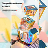 Doll House Wooden Miniature 3D Handmade Greenhouse Craft Kits, DIY Furniture Led Lights, Children's Day Birthday Gift New Year Holiday Festival Christmas Decoration (T30 Living Room)