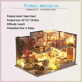 WYD DIY Duplex Loft Cabin House Wooden Miniature Toy House Kit 3D Assembled Creative Dollhouse Adult Jigsaw Puzzle Gift with Dust Cover and Music (New Chinese Style)