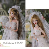 KDJSFSD 1/4 BJD Doll Bride Full Set 38.5 cm 15.1" Ball Jointed SD Dolls DIY Handmade Toy with White Wedding Dress Shoes Wig Makeup Surprise Gift Toy