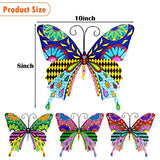 ZYP 4 Pack Metal Butterfly Wall Art Decor, 3D Butterflies Sculpture Hanging Decorations for Garden, Yard, Balcony, Living Room, Bedroom