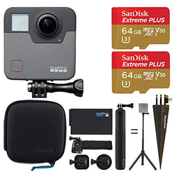 GoPro Fusion + 2X SanDisk 64GB Extreme Plus UHS-I microSDXC Memory Card with SD Adapter + Brown