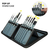 Conda 13 Pcs Paint Brush Set Includes Palette Knife and Foam and Carrying Case for Acrylic Oil Watercolor Gouache Painting