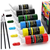Gotideal Craft Acrylic Paint Set,6 Primary Colors（(100ml, 3.4 oz) Rich Pigments Non-Toxic Washable, Professional Paint for Pouring on Canvas, Rocks, Ceramic, Fabric, Leather, Ideal for Artist, Adults