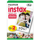 Fujifilm instax Mini 9 Instant Film Camera (Blush Pink with Clear Accents) with Twin Film Pack Bundle (2 Items), Baby Pink