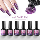 30 Colors Gel Nail Polish Starter Kit Fall Winter Colors Soak Off Gel Nail Collection Set for Nail Salon Home DIY Gift for Christmas 8ml Each Bottle