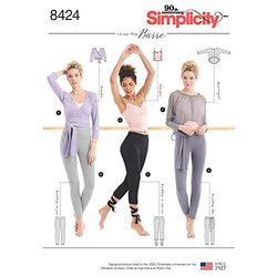 Simplicity US8424A Women's Leggings, Wrap, Tank, Pullover Top Sewing Patterns, Sizes XXS-XXL