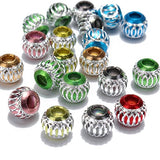 WD Jewelry Mixed Color Hollow Carved Aluminium Spacer Beads Big Hole Loose Beads DIY - (Diameter: