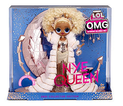 LOL Surprise Holiday OMG 2021 Collector NYE Queen Fashion Doll with Gold Fashions and Accessories, New Year’s Celebration Look, Light Up Stand – Great Gift for Girls Ages