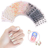 NiceDeco 50 Sheets 3D Design Self-Adhesive Tip Nail Stickers Nail Art Tattoo Nail Decals DIY Nail Art Decoration Flower/Butterfly/Fishes/Stars/Cat/Halloween Skull/Moustache/Lace