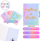 Soft Cover Journal Notepads Christmas Mini Motivational Notebook Small Pocket Notebook Steno Inspirational Notepads for Christmas School Office Home Travel Present Supplies,8 Styles (32 Pieces)