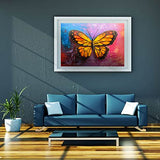 5D Diamond Painting Kits for Adults Kids,Butterfly DIY Diamond Art Craft Full Round Drill Painting by Numbers Arts Painting for Relaxation and Home Wall Decor (11.8 X 15.7 Inches)