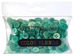 Buttons Galore CB112 Color Blend Buttons, 3-Ounce, Mint Color, 3 Shades of Mint Blue