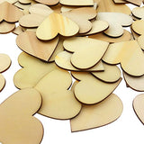 Akusety 2-Inch Unfinished Wooden Heart Blank Wood Cutout Heart Slices Discs DIY Crafts - Bag of 100