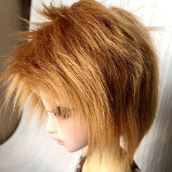 7-8" (18-19CM) BJD Doll Short Golden Hair Wig For 1/4 LUTS-KID MSD DOC LATI-BLUE DZ Fur and Feather Hair