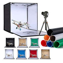 ZKEEZM Light Box Photography 24"x24" with 240LED Lights and 7 Color Backdrops Photo Box with Lights Foldable Light Box with Adjustable Brightness, 3000-6500K Dimmable Portable Picture Box Shooting