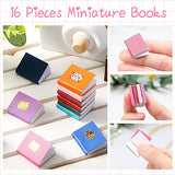 16 Pieces Miniatures Dollhouse Books Timeless Miniatures Books Mini Books Notebook Model Dollhouse Decoration Accessories for Dollhouse Study Room Bedroom Library (Colorful Style)