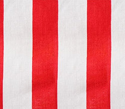 Polycotton Fabric Printed LARGE STRIPES RED WHITE / 60" Wide / Sold by the Yard