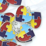 Lot of 36 Autism Awareness Enamel Heart Charm Pendants Jewelry