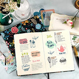 Journal/Ruled Notebook - Hardcover Ruled Journal with Thick Paper, 5.8" x 8.4", Back Pocket + Bookmark + Round Corner Paper + Banded + Floral