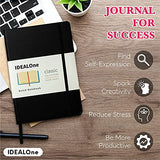 IDEALOne Classic Hardcover Lined Notebook Journal - 160 Page, for Work, Home, School, 5.7?x8?, 100GSM, with Elastic Band Closure and Ribbon Bookmark…
