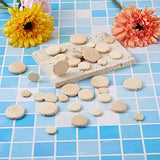 KISSITTY 160pcs Wood Coin Beads 15mm 20mm 25mm 30mm for Jewelry Making Unfinished Flat Round Wooden Circle Discs Raw Beads for DIY Painting Macrame Rosary Garland Arts Crafts