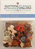 Buttons Galore VP303 50-Value Pack Dogs Button