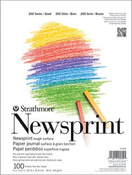 Strathmore 25-818 200 Series Newsprint Pad, 18"x24" Tape Bound, 100 Sheets
