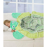 Simplicity Children's Caterpillar, Turtle, and Dinosaur Rag Quilt Sewing Patterns, One Size