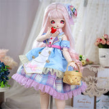 YYDM 1/4 bjd Doll 16 inch bjd Dolls Anime 30 Ball Joint Doll Simulation Girl Toy Set The Best Gift for Kids (E)