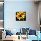 DIY 5D Diamond Painting Kits for Adults, Full Drill Sunflower Crystal Rhinestone Embroidery Paintings Cross Stitch Pictures Arts Craft for Home Wall Decor Gift (11.8"X11.8", Sunflower_B)