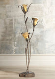 Franklin Iron Works Intertwined Lilies Floor Lamp